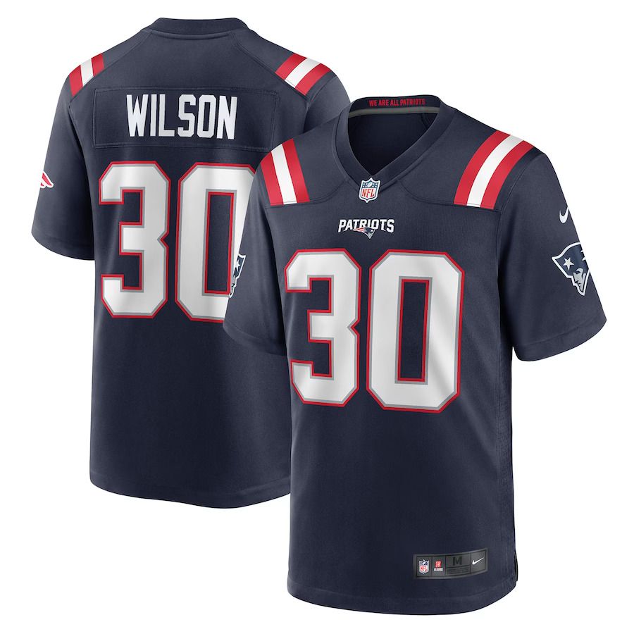 Men New England Patriots #30 Mack Wilson Nike Navy Game NFL Jersey